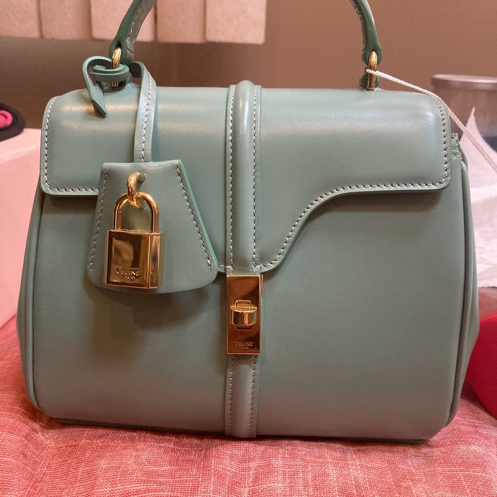 Celine Mini 16 in Ice Mint